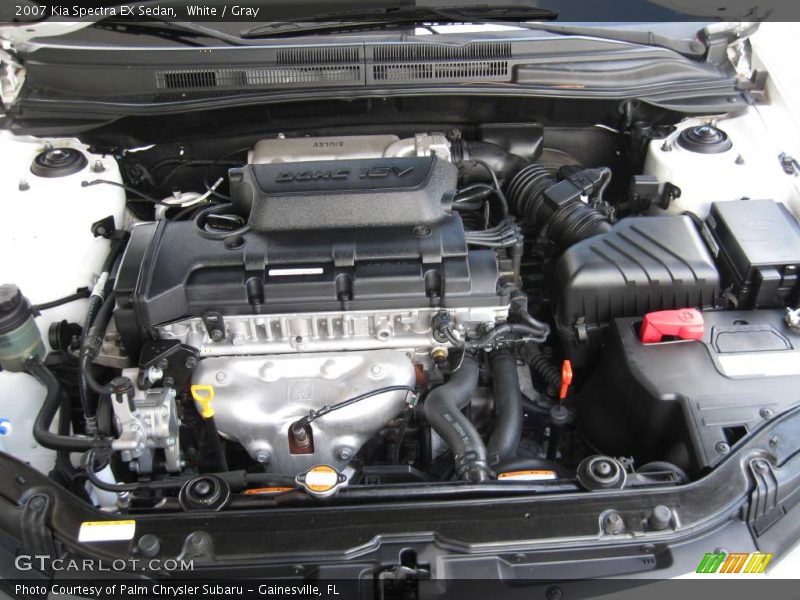 White / Gray 2007 Kia Spectra EX Sedan