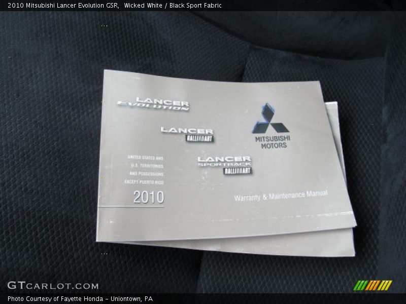 Wicked White / Black Sport Fabric 2010 Mitsubishi Lancer Evolution GSR