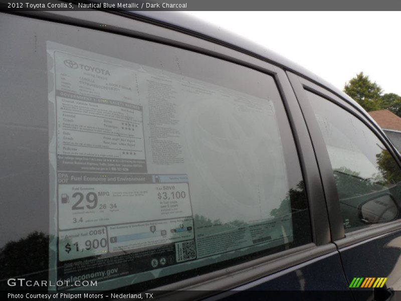 Nautical Blue Metallic / Dark Charcoal 2012 Toyota Corolla S