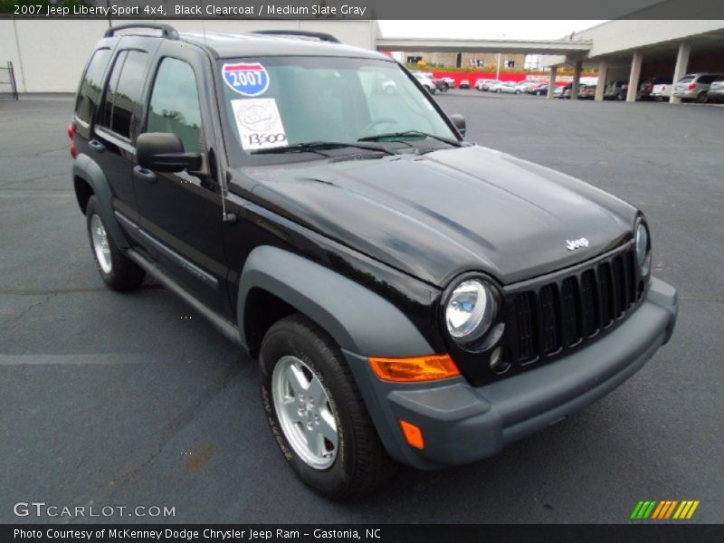 Black Clearcoat / Medium Slate Gray 2007 Jeep Liberty Sport 4x4