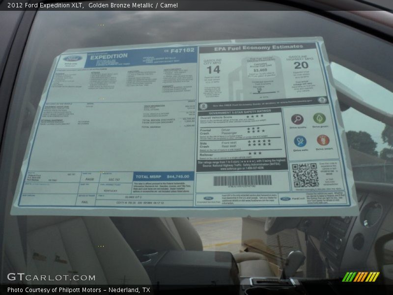 Golden Bronze Metallic / Camel 2012 Ford Expedition XLT