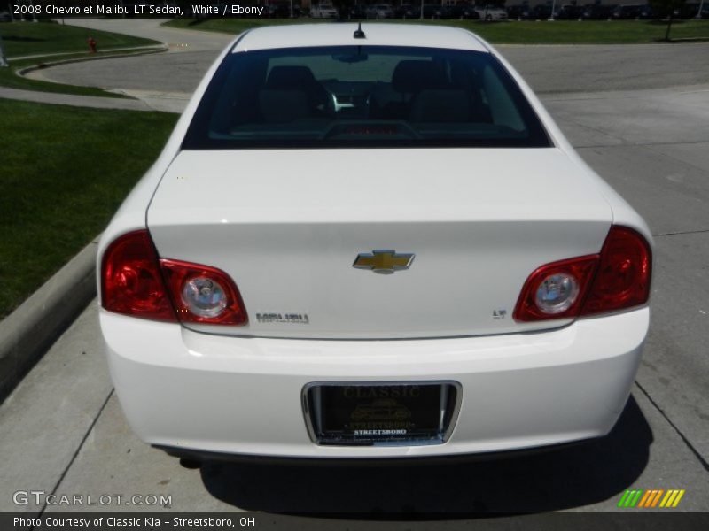 White / Ebony 2008 Chevrolet Malibu LT Sedan