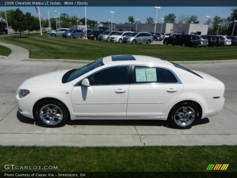 White / Ebony 2008 Chevrolet Malibu LT Sedan