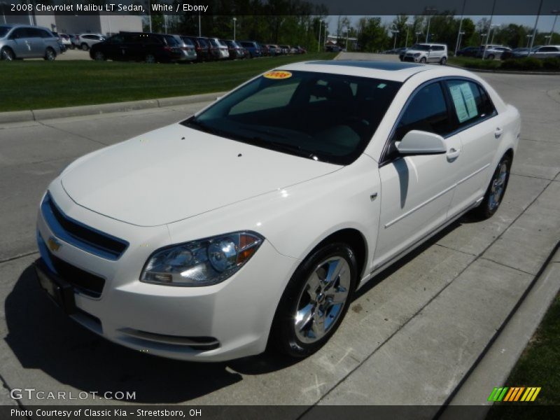 White / Ebony 2008 Chevrolet Malibu LT Sedan
