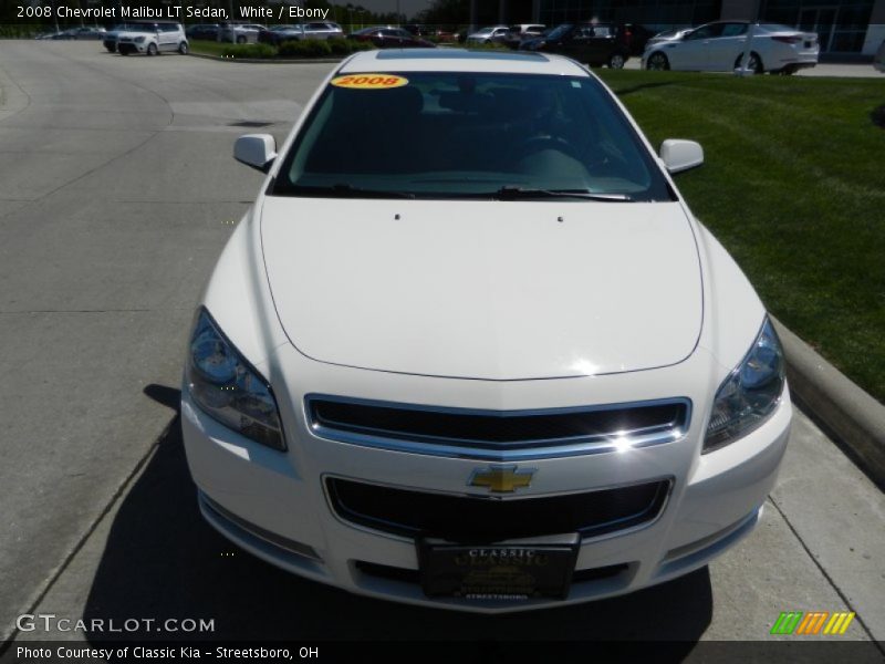 White / Ebony 2008 Chevrolet Malibu LT Sedan