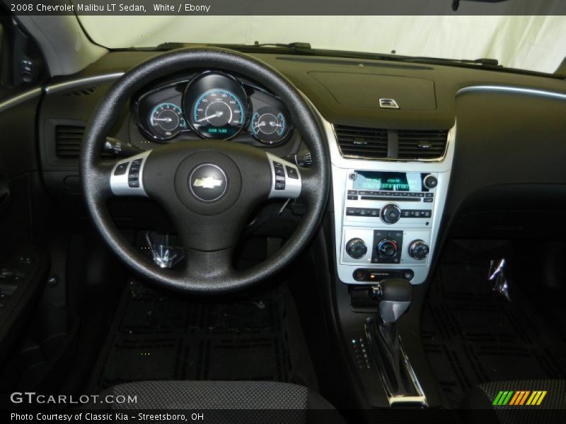White / Ebony 2008 Chevrolet Malibu LT Sedan