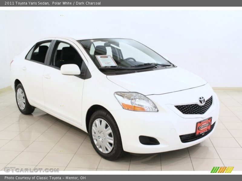 Polar White / Dark Charcoal 2011 Toyota Yaris Sedan
