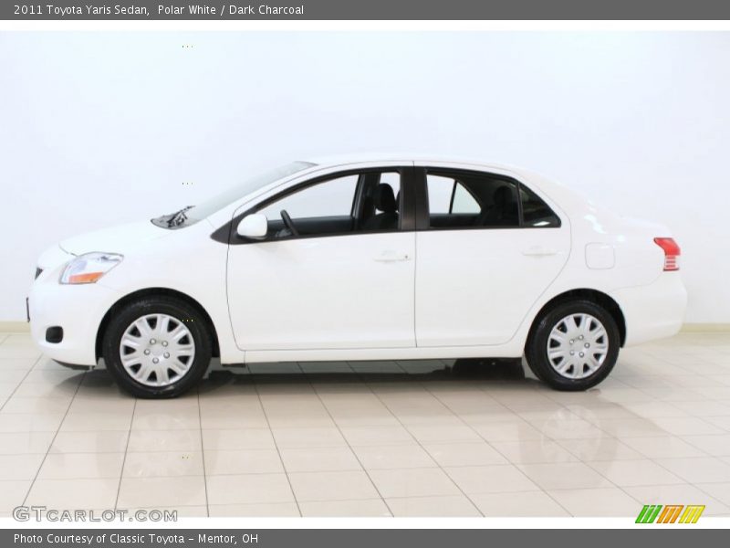 Polar White / Dark Charcoal 2011 Toyota Yaris Sedan