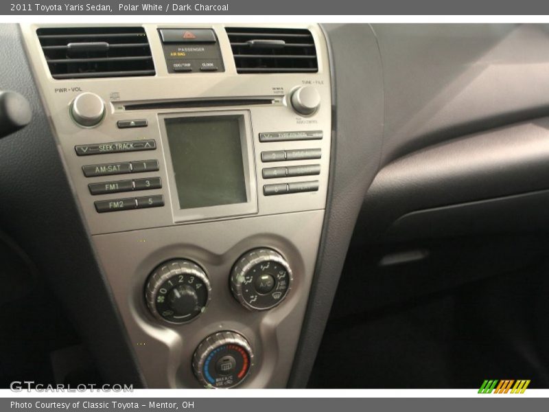 Polar White / Dark Charcoal 2011 Toyota Yaris Sedan