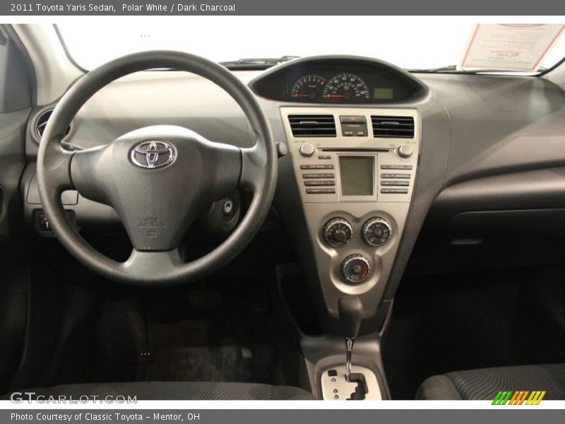 Polar White / Dark Charcoal 2011 Toyota Yaris Sedan