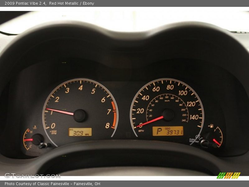 Red Hot Metallic / Ebony 2009 Pontiac Vibe 2.4