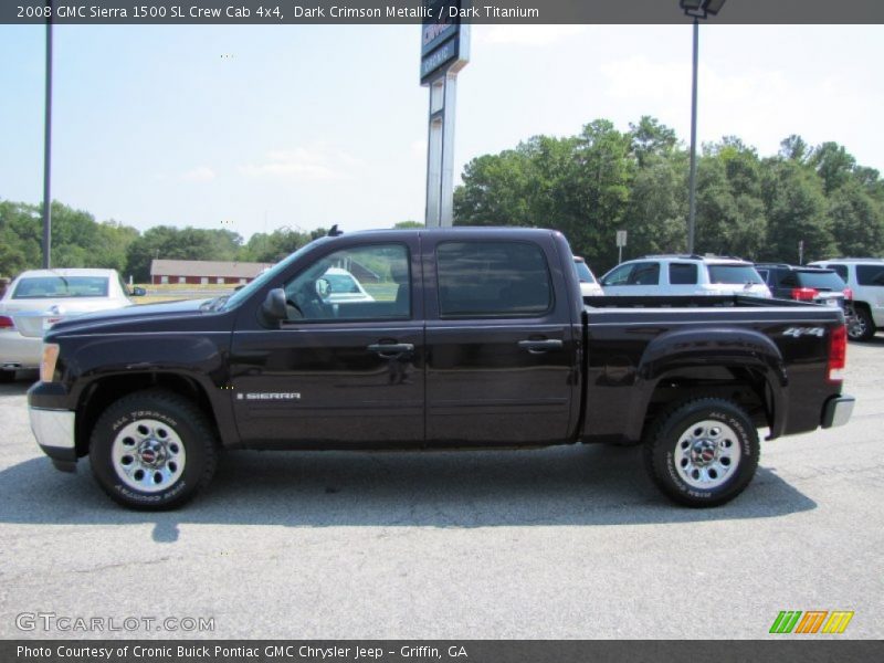 Dark Crimson Metallic / Dark Titanium 2008 GMC Sierra 1500 SL Crew Cab 4x4