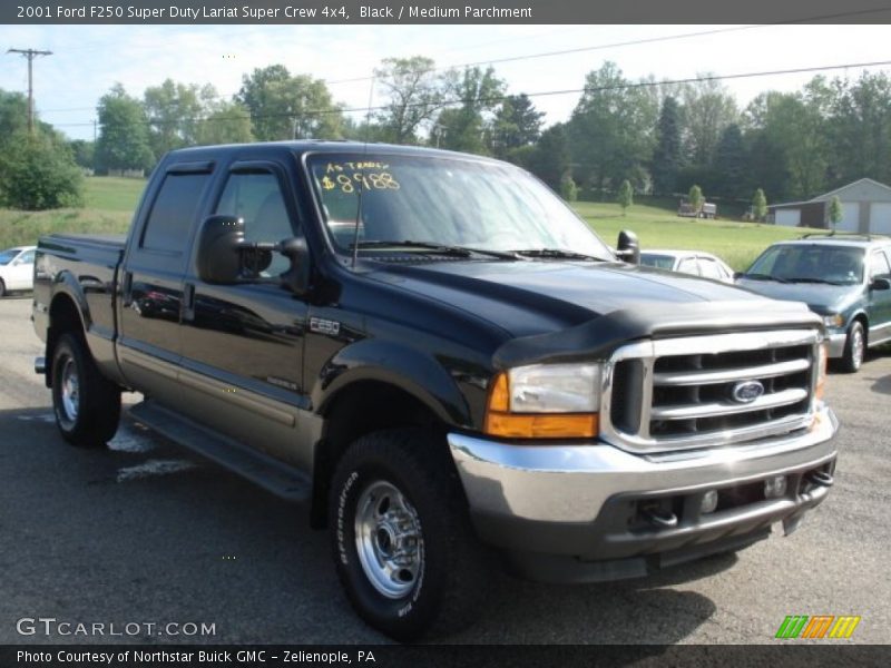Black / Medium Parchment 2001 Ford F250 Super Duty Lariat Super Crew 4x4