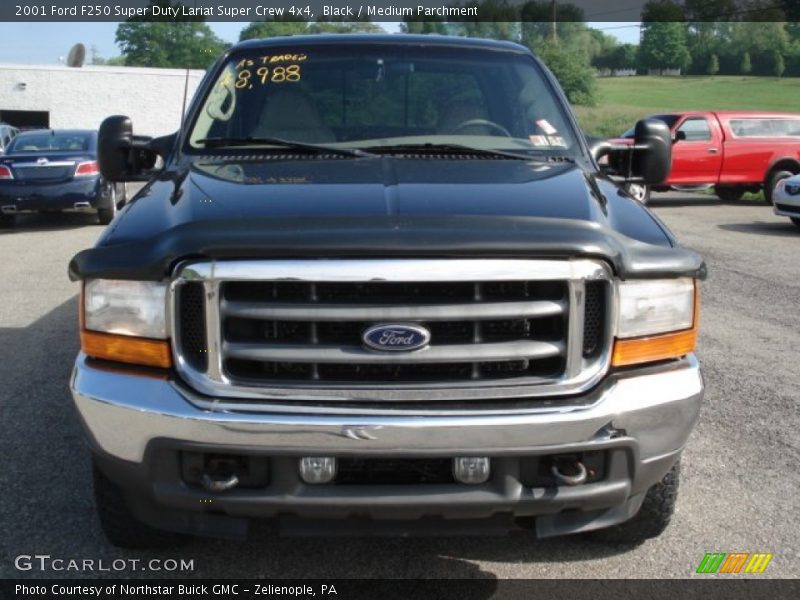 Black / Medium Parchment 2001 Ford F250 Super Duty Lariat Super Crew 4x4