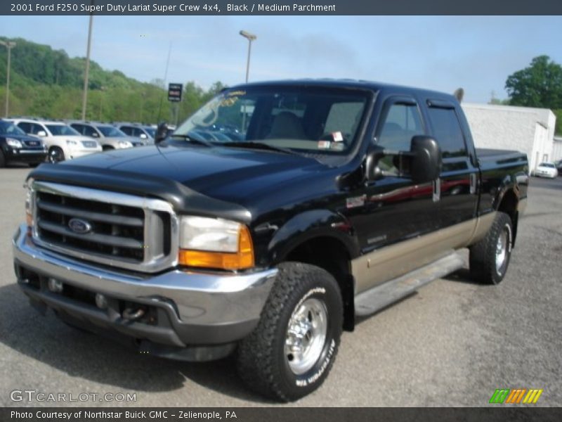 Black / Medium Parchment 2001 Ford F250 Super Duty Lariat Super Crew 4x4