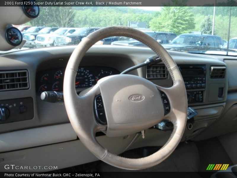 Black / Medium Parchment 2001 Ford F250 Super Duty Lariat Super Crew 4x4