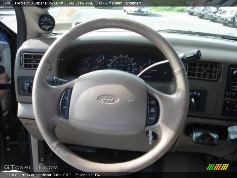 Black / Medium Parchment 2001 Ford F250 Super Duty Lariat Super Crew 4x4