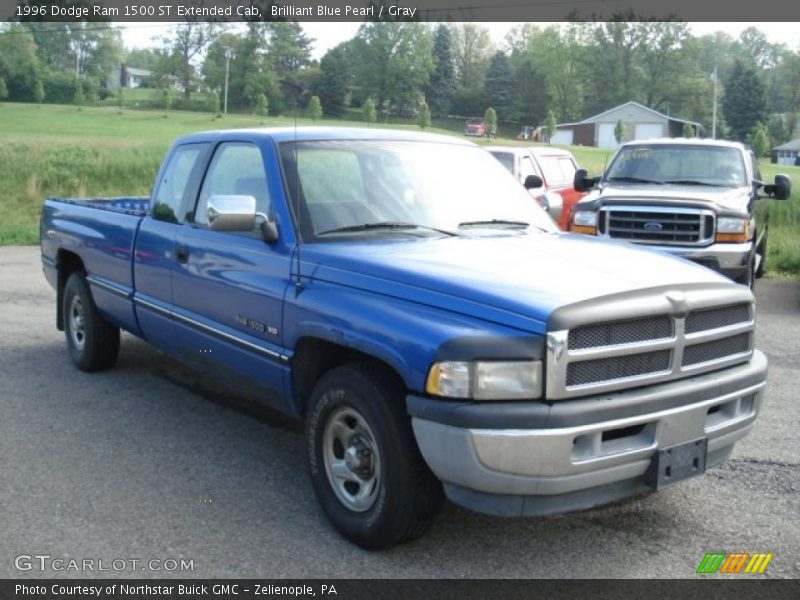 Brilliant Blue Pearl / Gray 1996 Dodge Ram 1500 ST Extended Cab