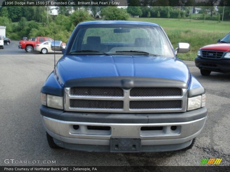 Brilliant Blue Pearl / Gray 1996 Dodge Ram 1500 ST Extended Cab
