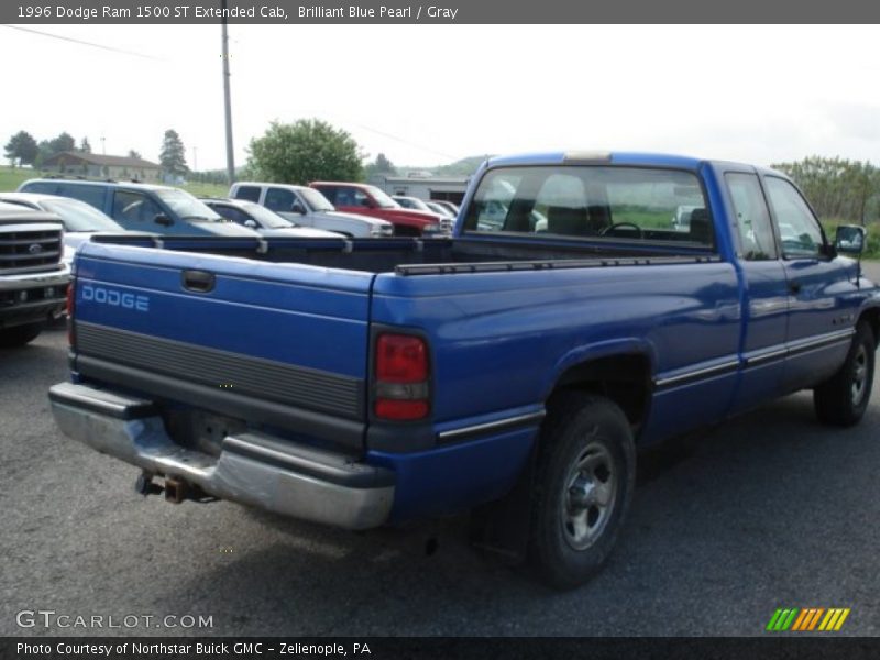 Brilliant Blue Pearl / Gray 1996 Dodge Ram 1500 ST Extended Cab