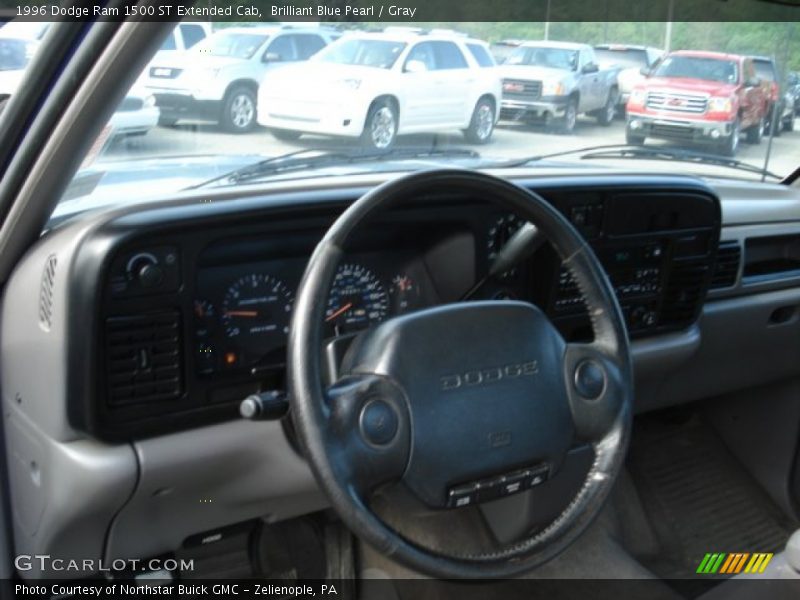 Brilliant Blue Pearl / Gray 1996 Dodge Ram 1500 ST Extended Cab