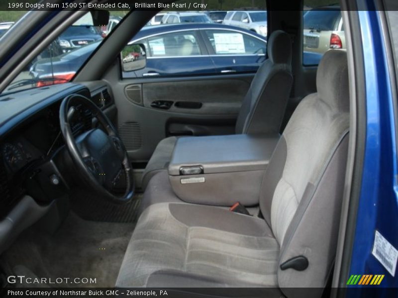 Brilliant Blue Pearl / Gray 1996 Dodge Ram 1500 ST Extended Cab