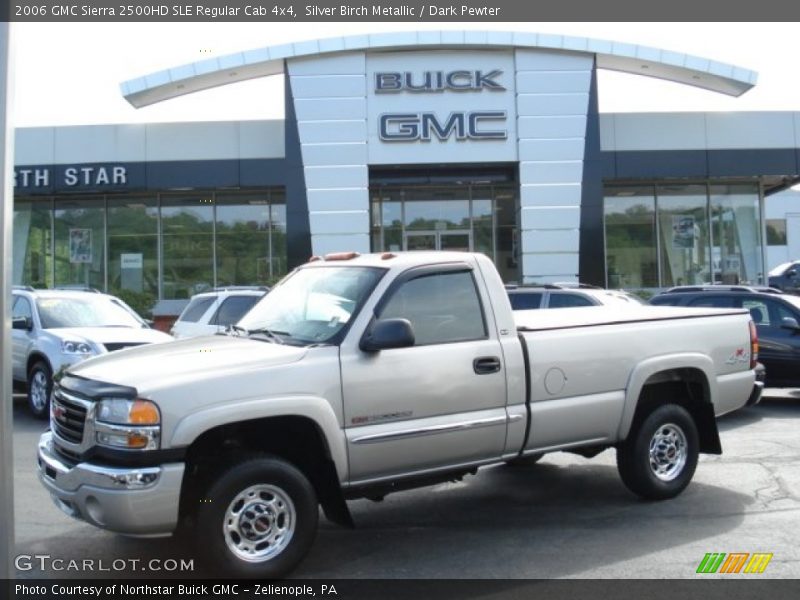 Silver Birch Metallic / Dark Pewter 2006 GMC Sierra 2500HD SLE Regular Cab 4x4
