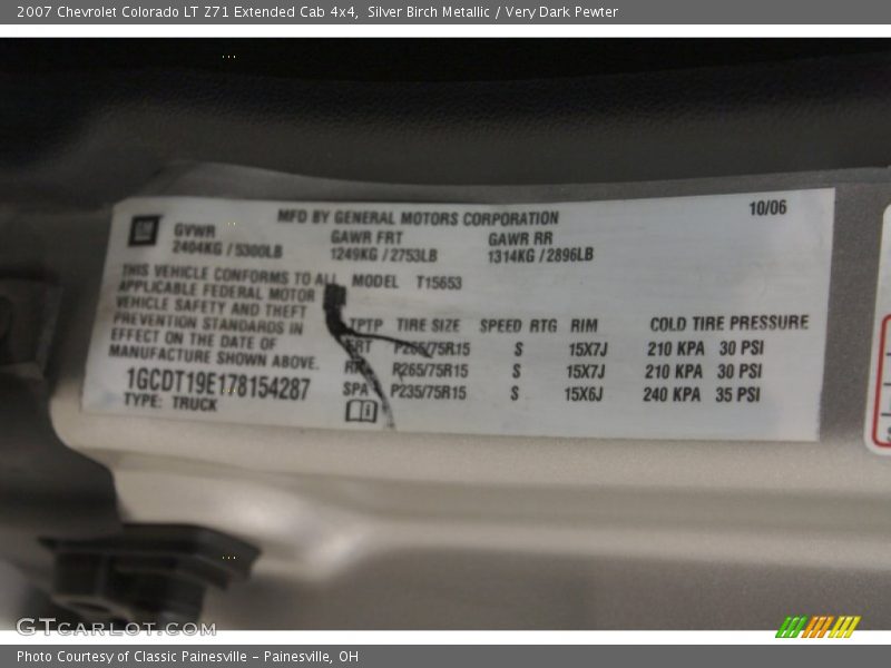 Silver Birch Metallic / Very Dark Pewter 2007 Chevrolet Colorado LT Z71 Extended Cab 4x4