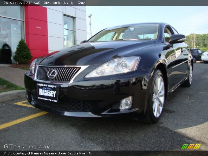 Obsidian Black / Light Gray 2010 Lexus IS 250 AWD