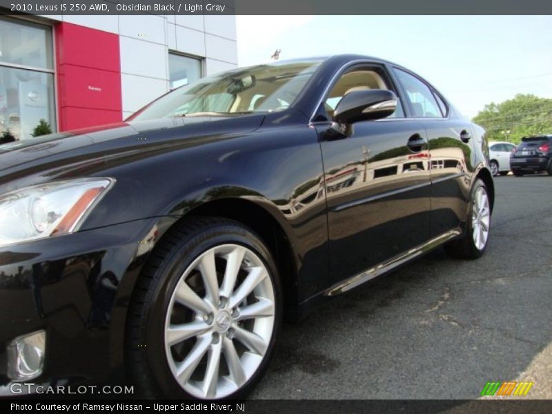 Obsidian Black / Light Gray 2010 Lexus IS 250 AWD