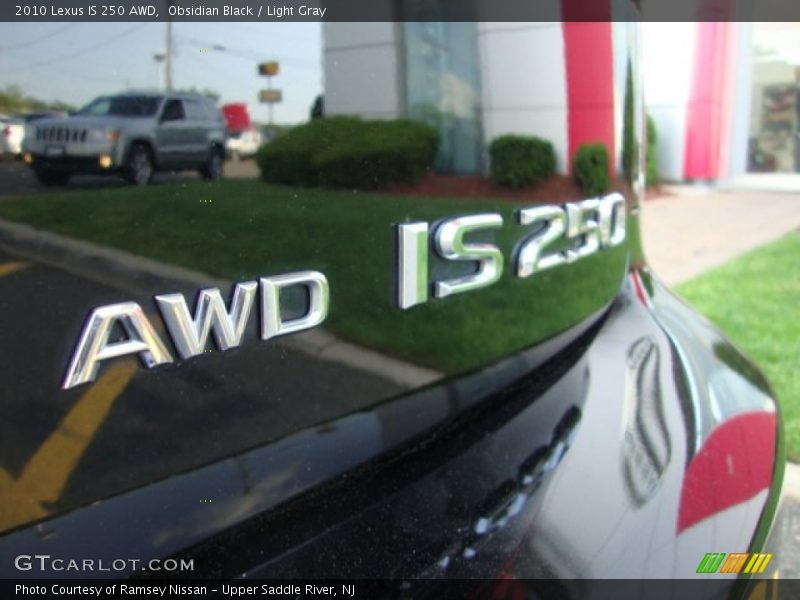 Obsidian Black / Light Gray 2010 Lexus IS 250 AWD