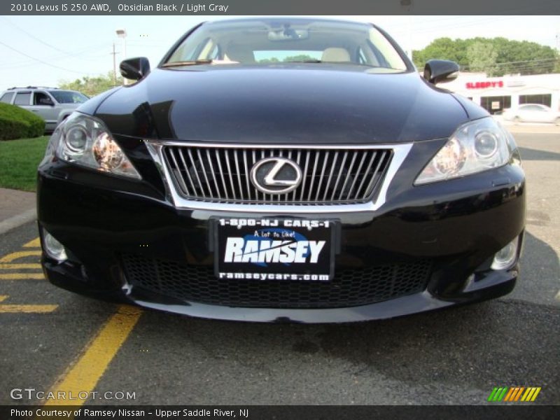 Obsidian Black / Light Gray 2010 Lexus IS 250 AWD