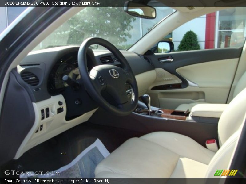 Obsidian Black / Light Gray 2010 Lexus IS 250 AWD
