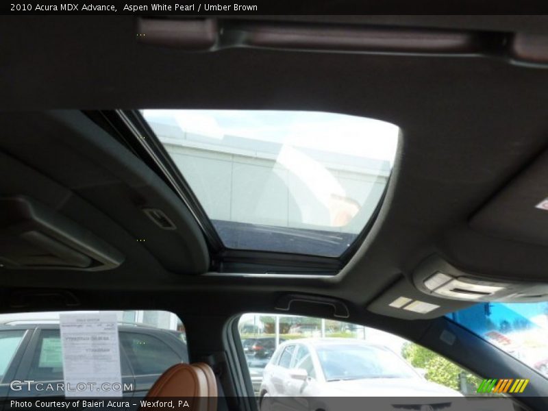 Aspen White Pearl / Umber Brown 2010 Acura MDX Advance