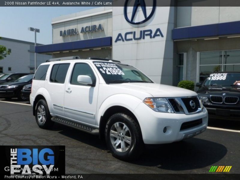 Avalanche White / Cafe Latte 2008 Nissan Pathfinder LE 4x4