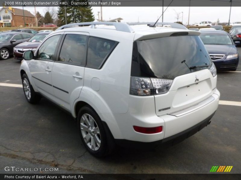 Diamond White Pearl / Beige 2008 Mitsubishi Outlander XLS 4WD