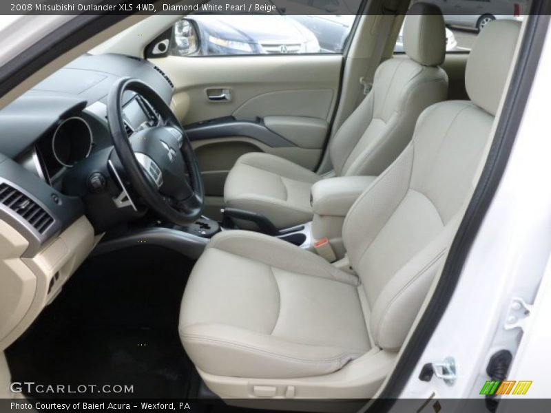 Diamond White Pearl / Beige 2008 Mitsubishi Outlander XLS 4WD