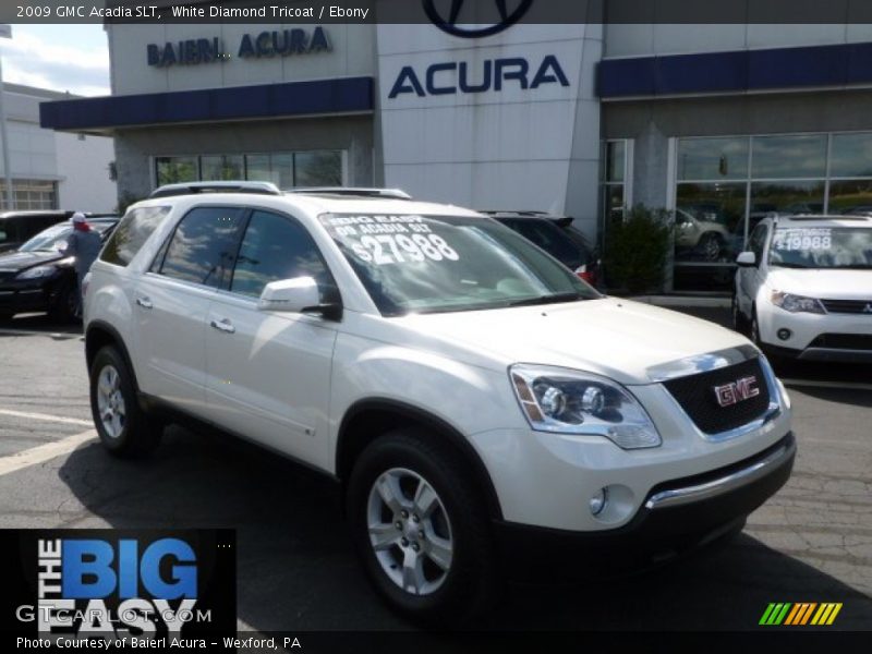 White Diamond Tricoat / Ebony 2009 GMC Acadia SLT