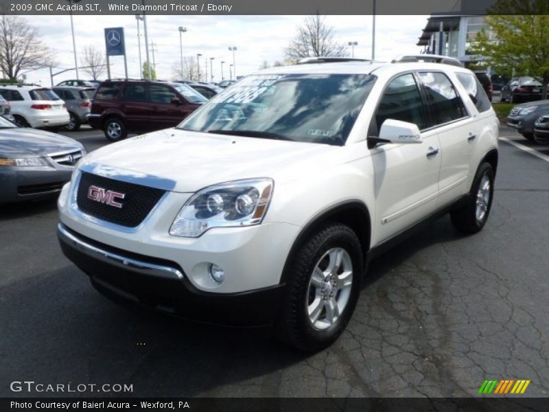 White Diamond Tricoat / Ebony 2009 GMC Acadia SLT