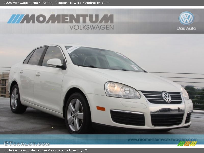 Campanella White / Anthracite Black 2008 Volkswagen Jetta SE Sedan