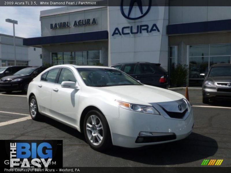 White Diamond Pearl / Parchment 2009 Acura TL 3.5