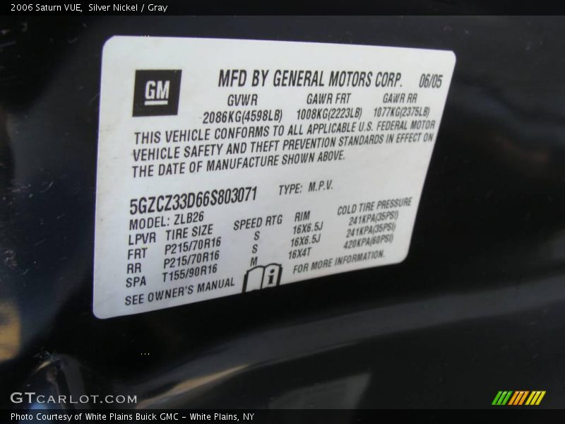 Silver Nickel / Gray 2006 Saturn VUE