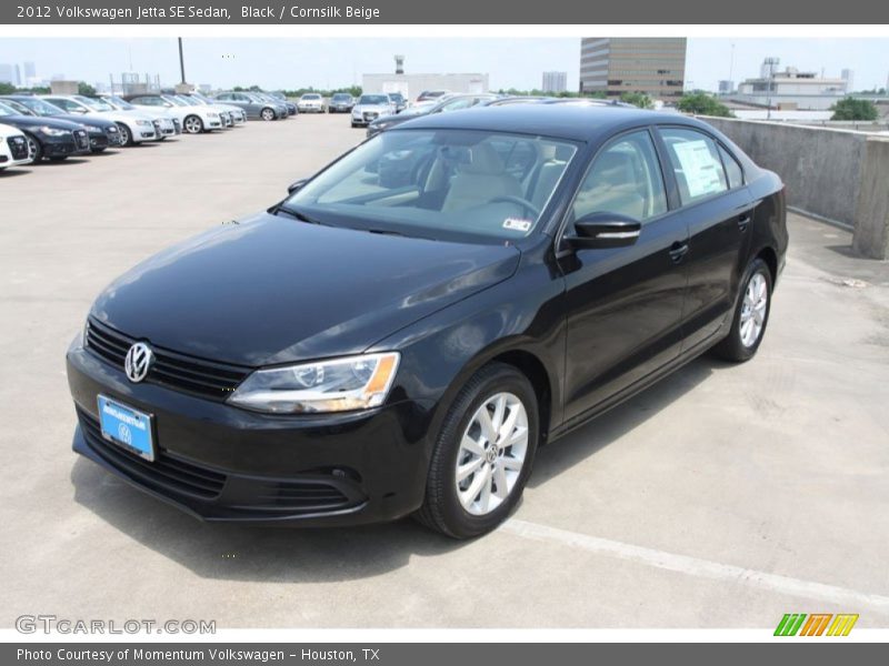 Black / Cornsilk Beige 2012 Volkswagen Jetta SE Sedan