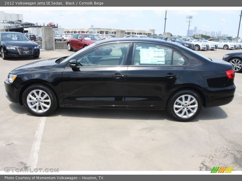Black / Cornsilk Beige 2012 Volkswagen Jetta SE Sedan