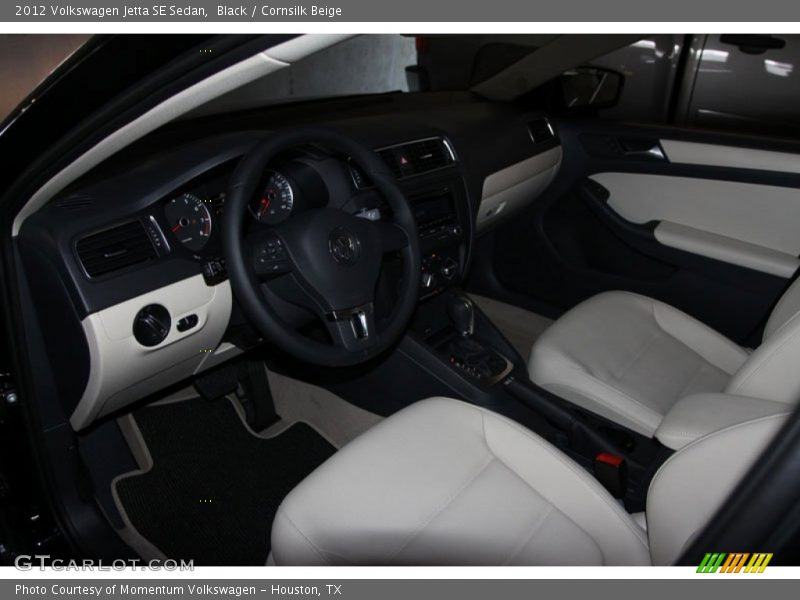 Black / Cornsilk Beige 2012 Volkswagen Jetta SE Sedan