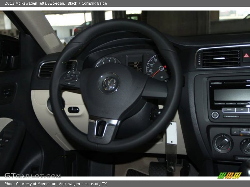 Black / Cornsilk Beige 2012 Volkswagen Jetta SE Sedan