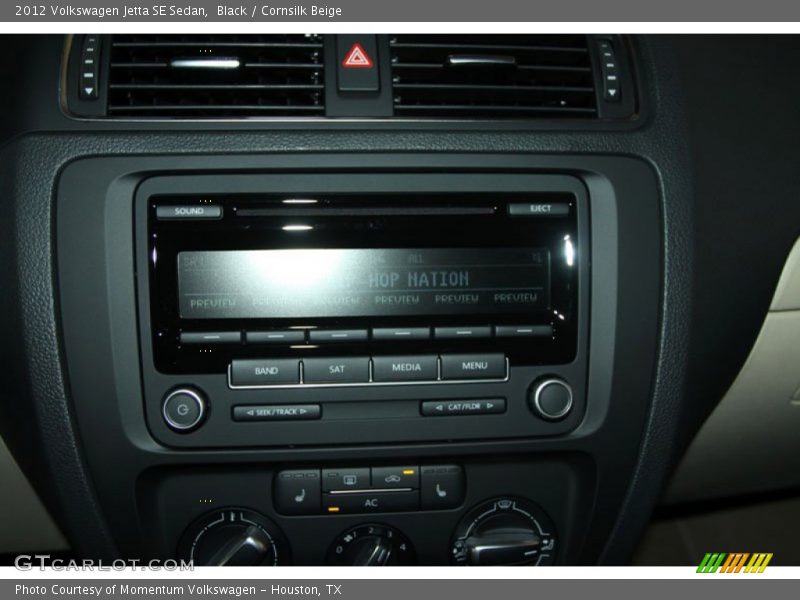 Black / Cornsilk Beige 2012 Volkswagen Jetta SE Sedan