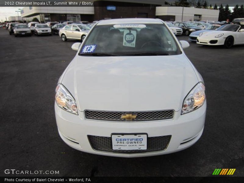 Summit White / Ebony 2012 Chevrolet Impala LT