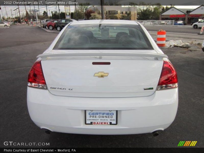 Summit White / Ebony 2012 Chevrolet Impala LT