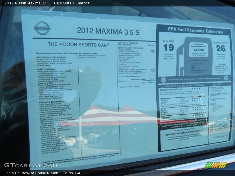 Dark Slate / Charcoal 2012 Nissan Maxima 3.5 S